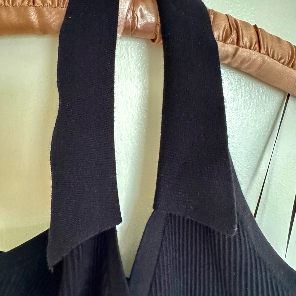 Express Black Ribbed Halter Top - Picture 3 of 7